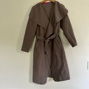 Boohoo Brown Wrap Coat